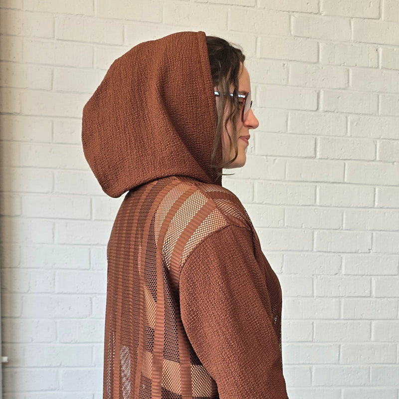 Sheer Throw-Over Hoodie