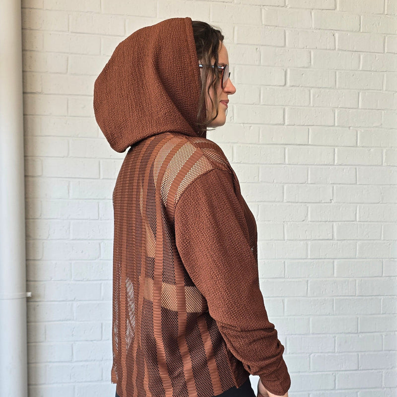 Sheer Throw-Over Hoodie