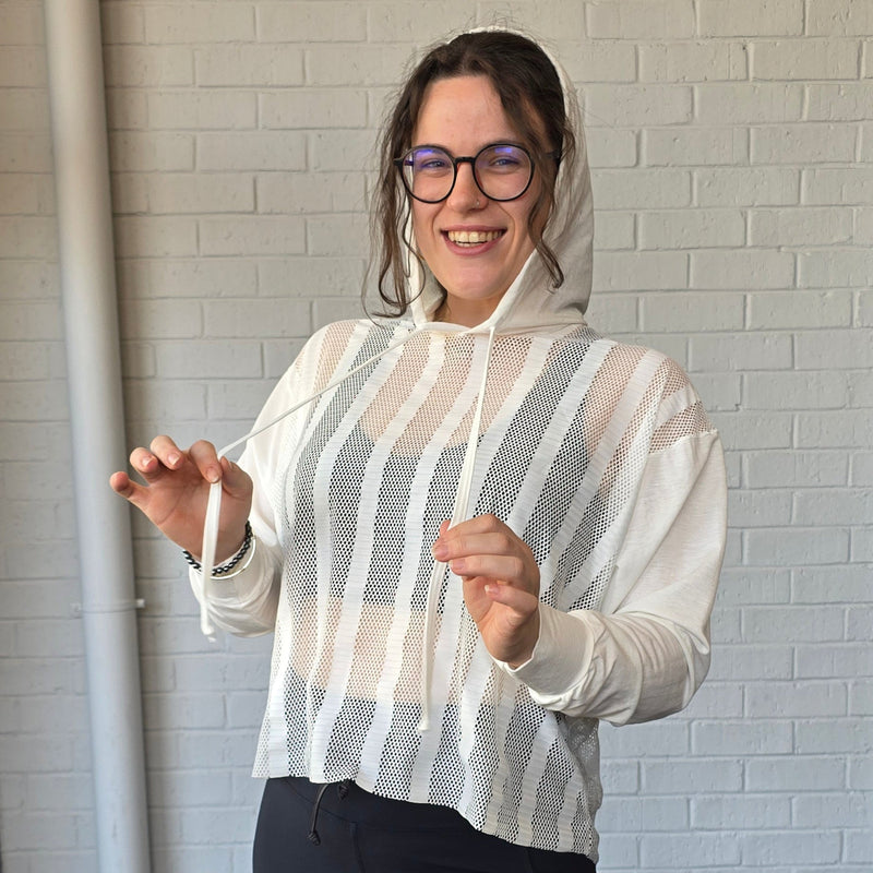 Sheer Throw-Over Hoodie