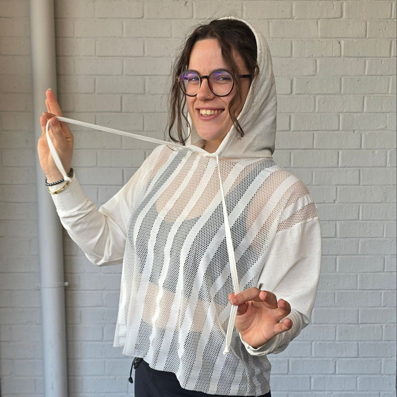 Sheer Throw-Over Hoodie