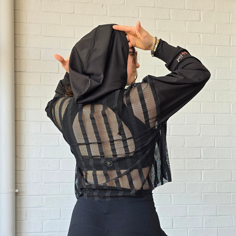 Sheer Throw-Over Hoodie