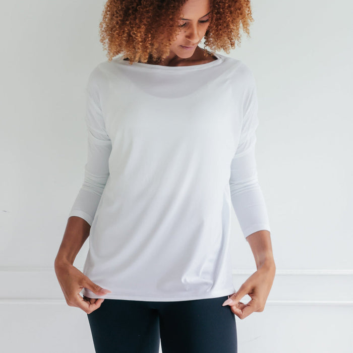 Lightweight Long Sleeve Top | White