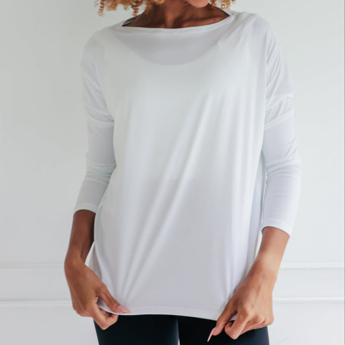 Lightweight Long Sleeve Top | White