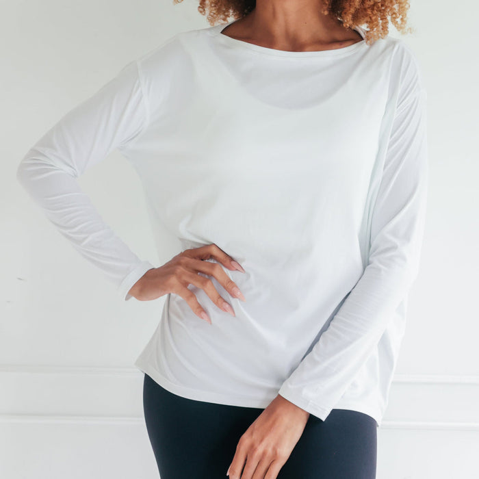 Lightweight Long Sleeve Top | White