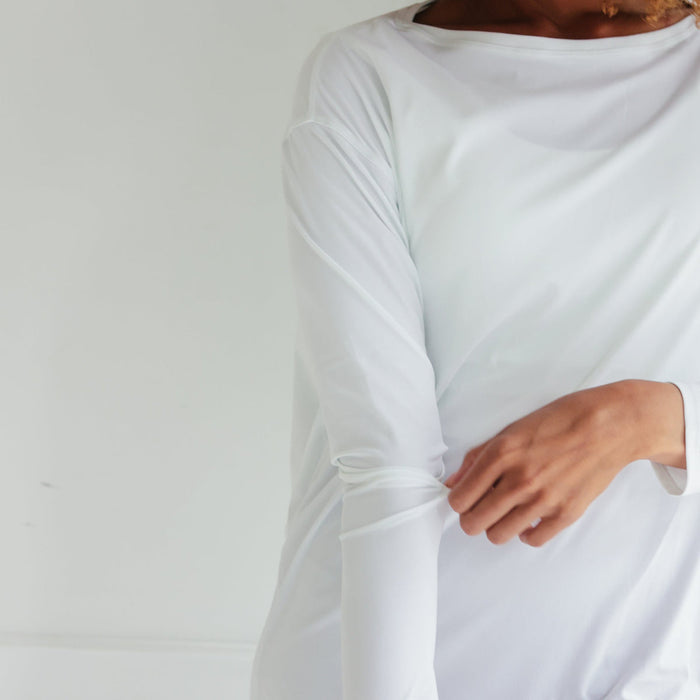 Lightweight Long Sleeve Top | White