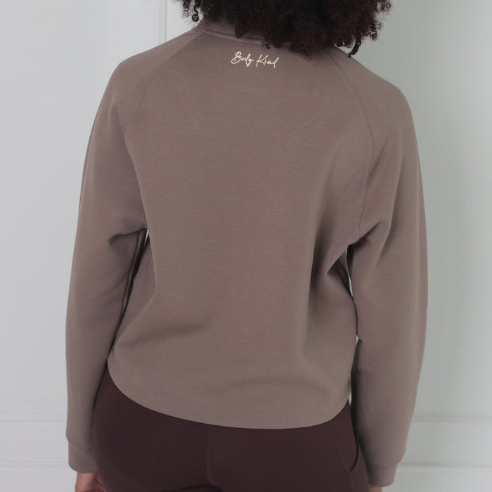 High-Collar Chic Jacket | Brown