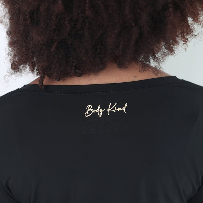 Regal Rouched Long Sleeve Top | Black