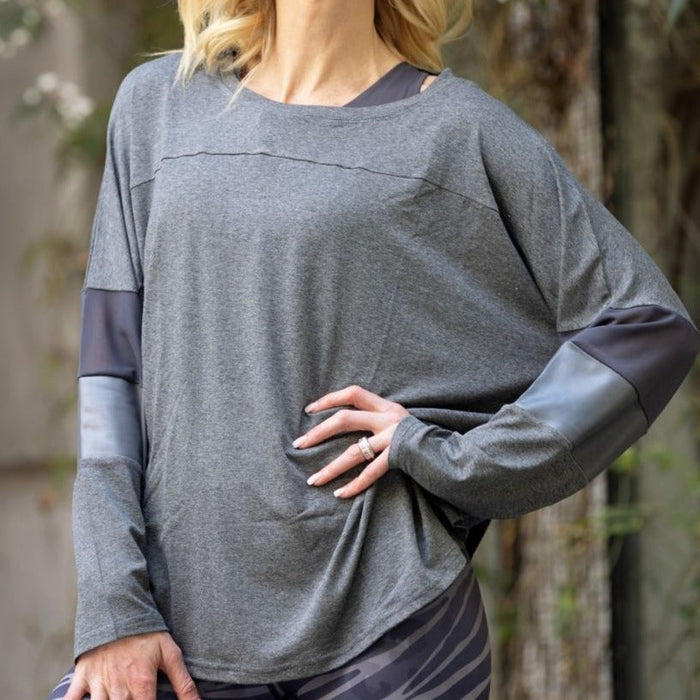 Ethereal Edge Long Sleeve Top | Charcoal