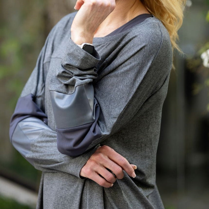 Ethereal Edge Long Sleeve Top | Charcoal