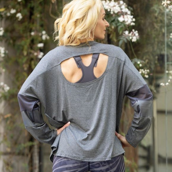 Ethereal Edge Long Sleeve Top | Charcoal