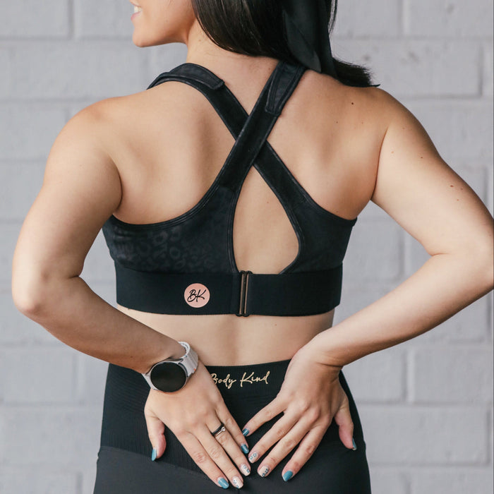 Body Kind Sports Bra - Version 2.0 | Black Leopard