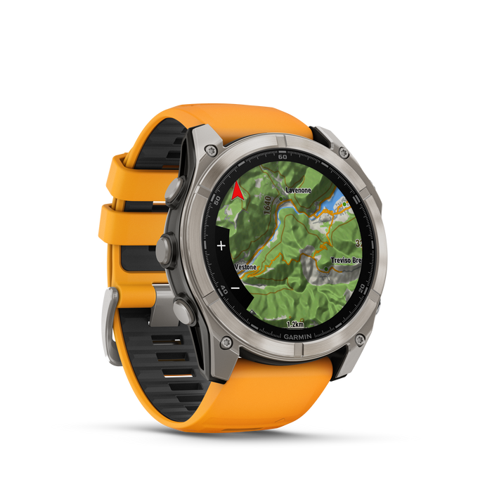 Fenix 8 – 51 mm, AMOLED, Sapphire Titanium with Spark Orange/Graphite Silicon Band