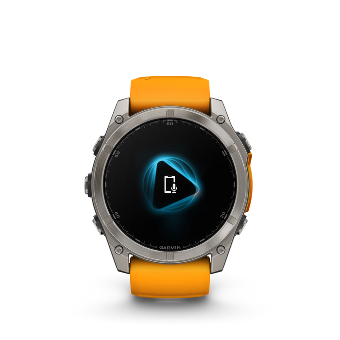 Fenix 8 – 51 mm, AMOLED, Sapphire Titanium with Spark Orange/Graphite Silicon Band