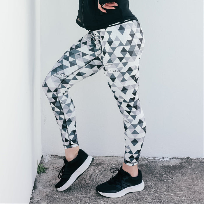 Reversible Leggings | “Rise Up"/Geometric