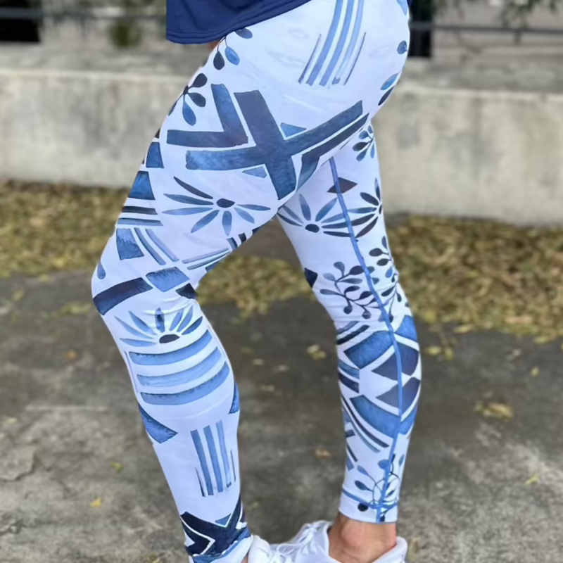 Reversible Leggings | Santorini/Wave