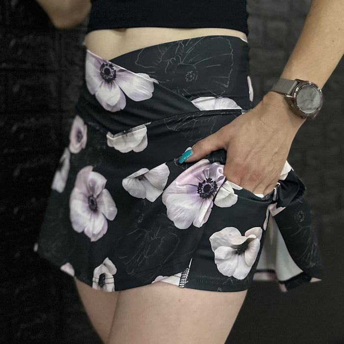 Body Kind Custom Print Skorts | Dark Floral