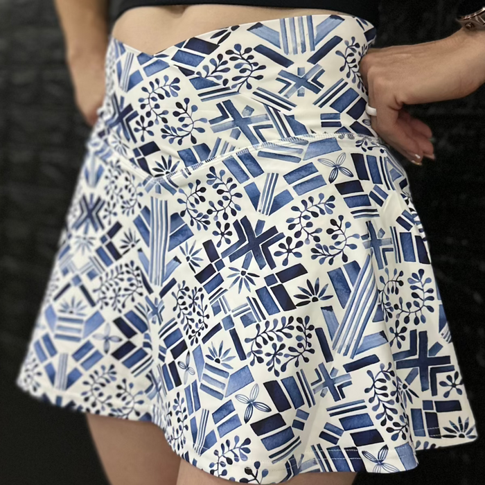Body Kind Custom Print Skorts | Santorini