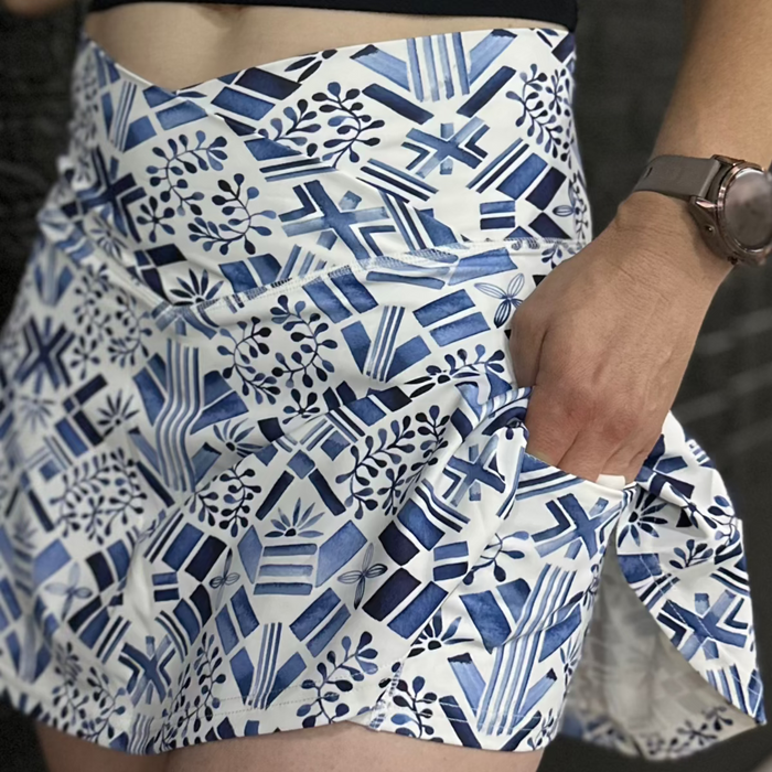 Body Kind Custom Print Skorts | Santorini