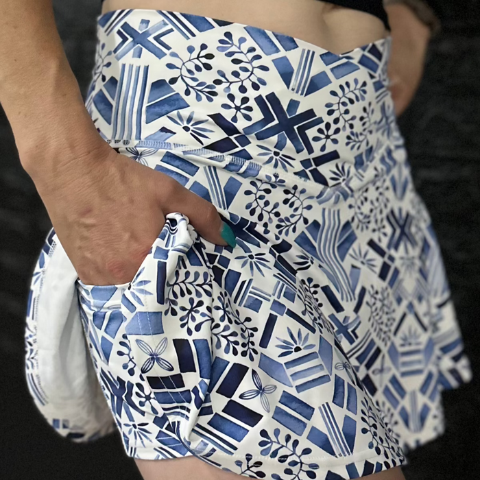 Body Kind Custom Print Skorts | Santorini