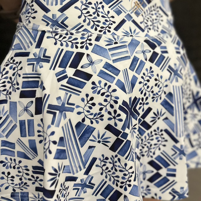 Body Kind Custom Print Skorts | Santorini