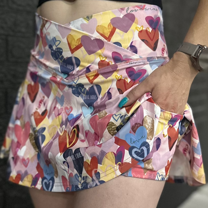 Body Kind Custom Print Skorts | Self-Love Hearts