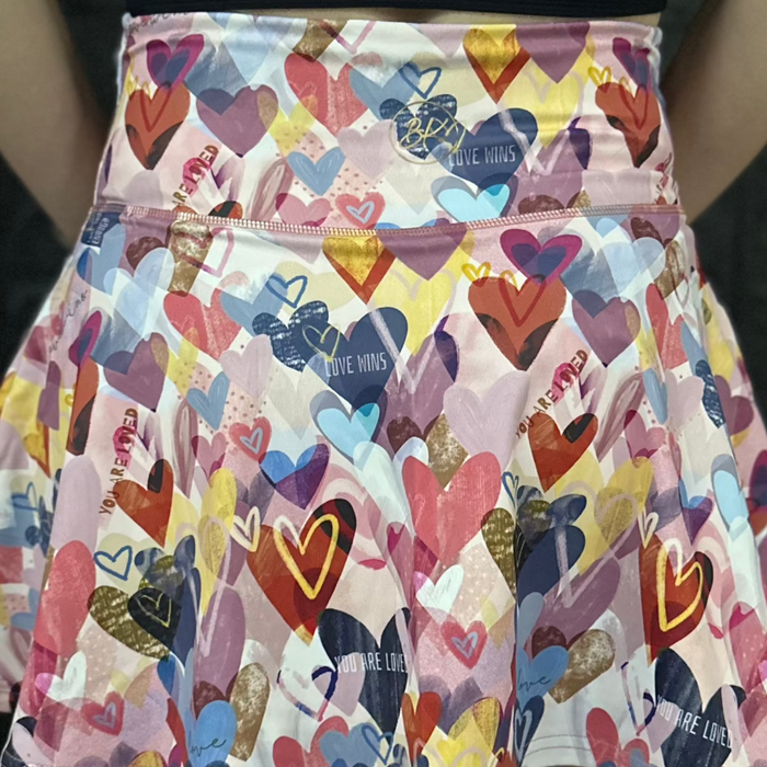 Body Kind Custom Print Skorts | Self-Love Hearts