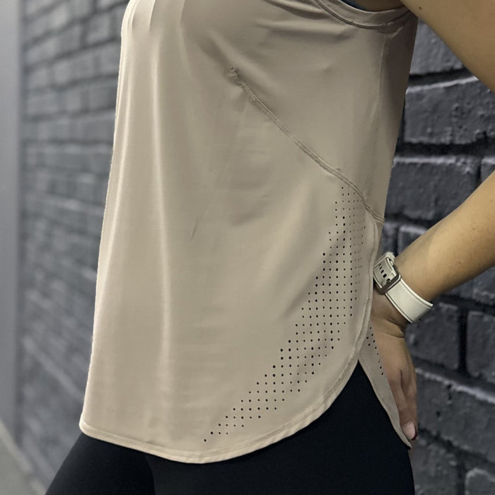 Athletic Chic Tank Tops | Beige