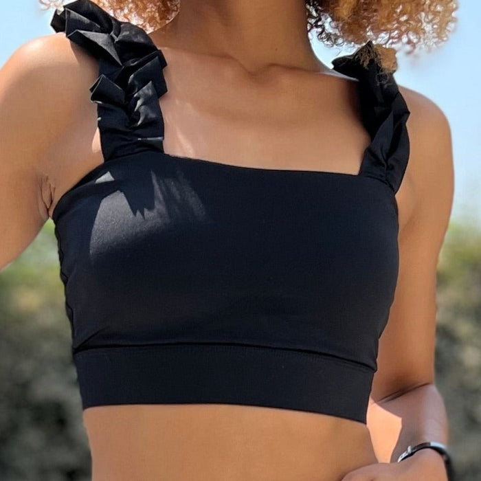 BELLE Delicate Crop Top | Black