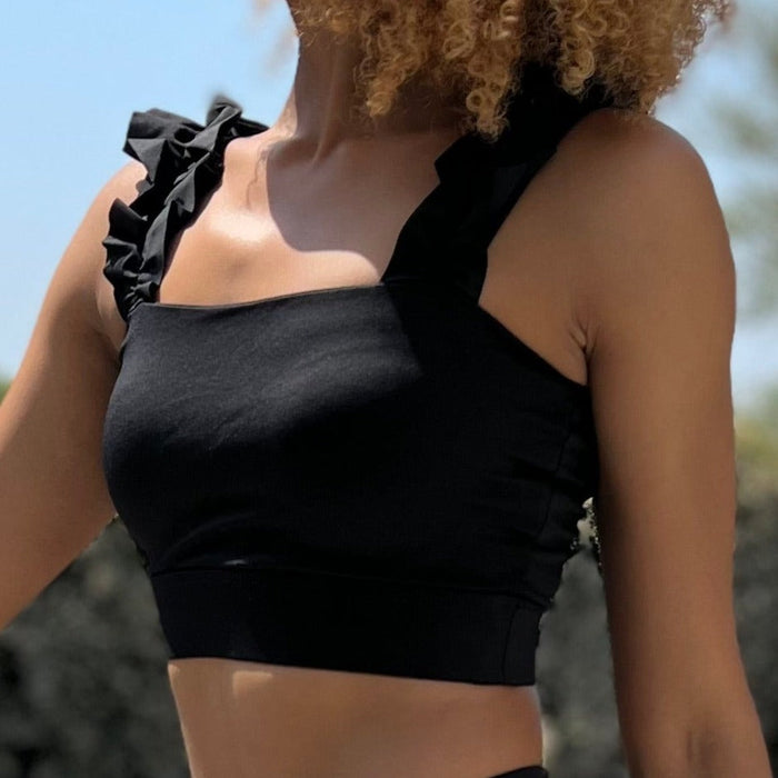 BELLE Delicate Crop Top | Black