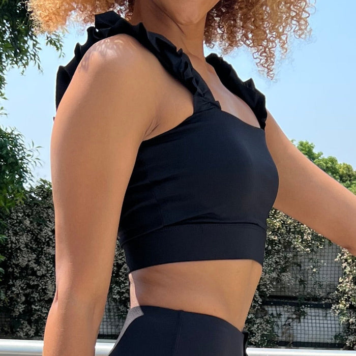 BELLE Delicate Crop Top | Black