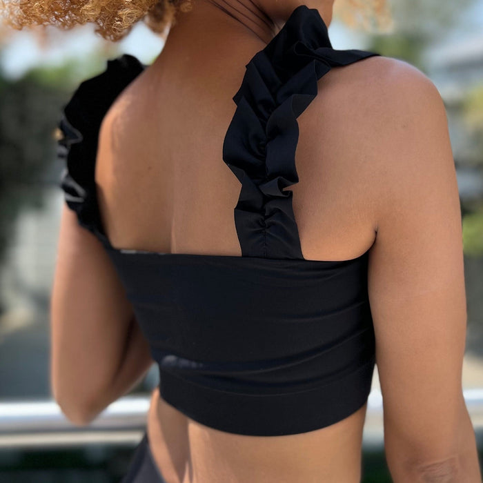 BELLE Delicate Crop Top | Black