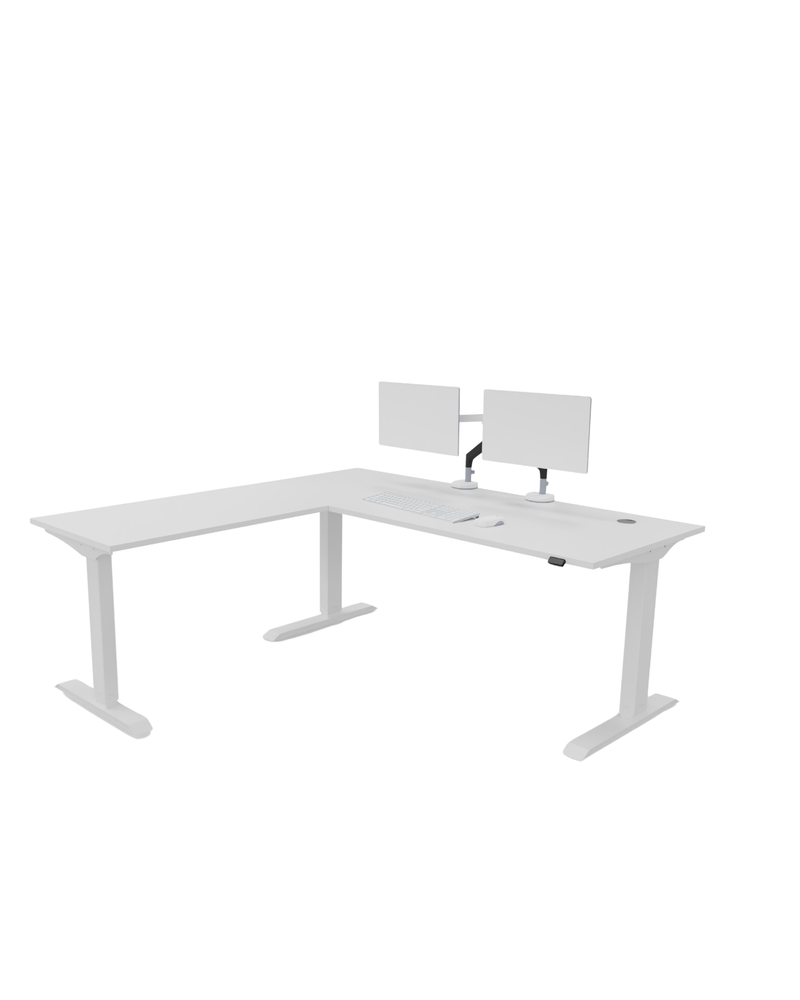 L-Shaped Height-Adjustable Desk (Right-hand extension)
