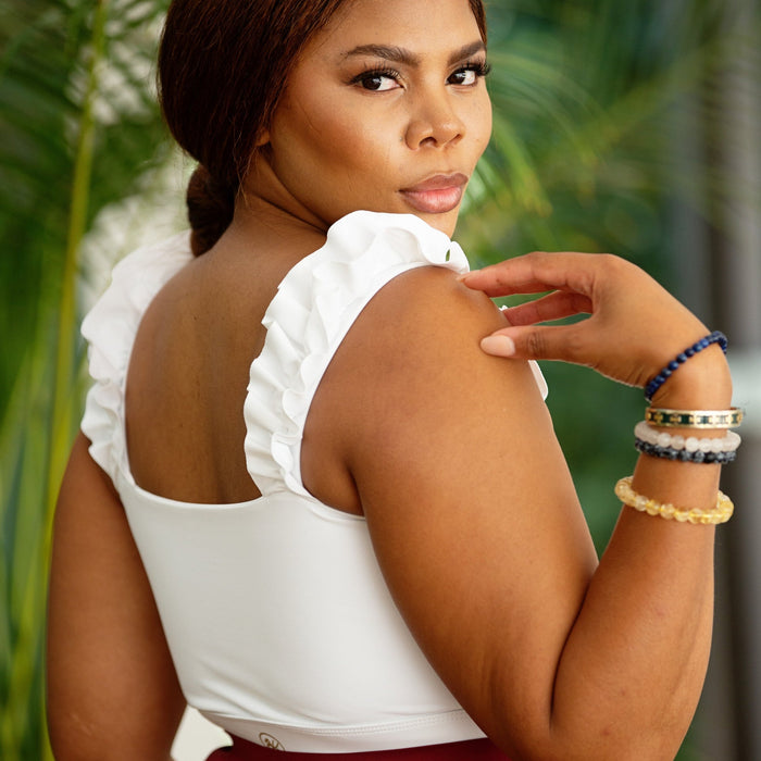 BELLE Delicate Crop Top | White