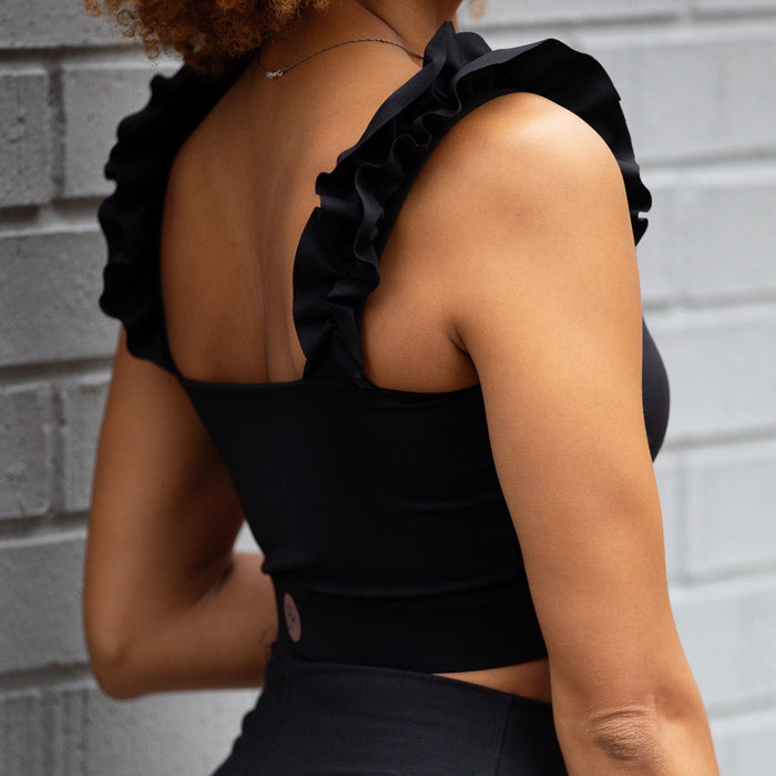 BELLE Delicate Crop Top | Black