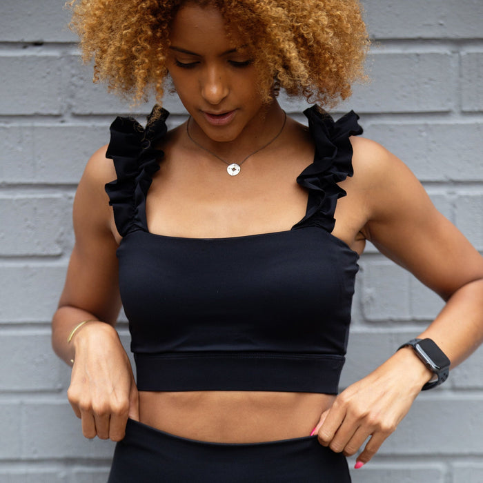 BELLE Delicate Crop Top | Black