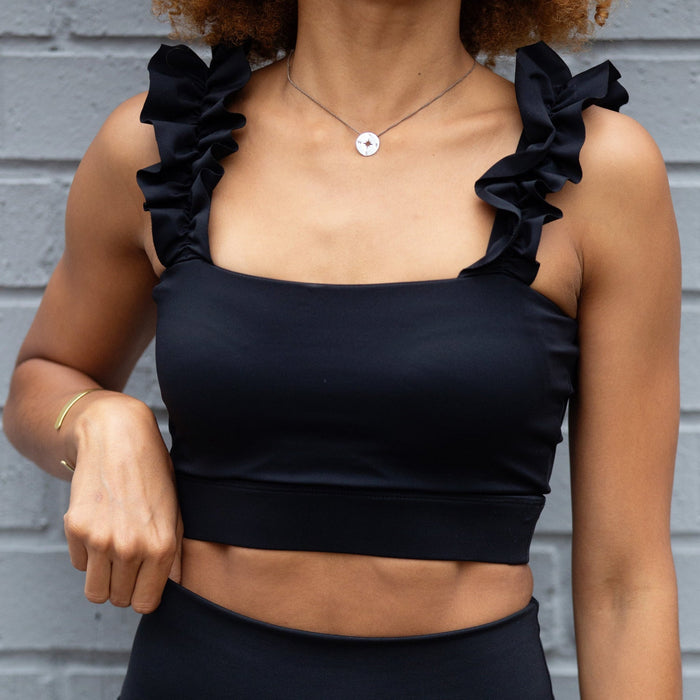 BELLE Delicate Crop Top | Black