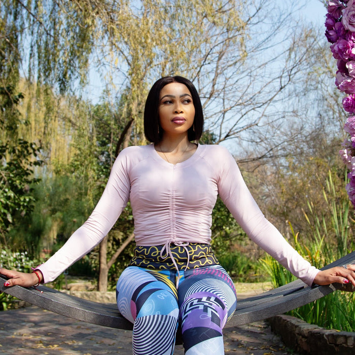 Front Sinch Long Sleeve Zipped Top | Pink