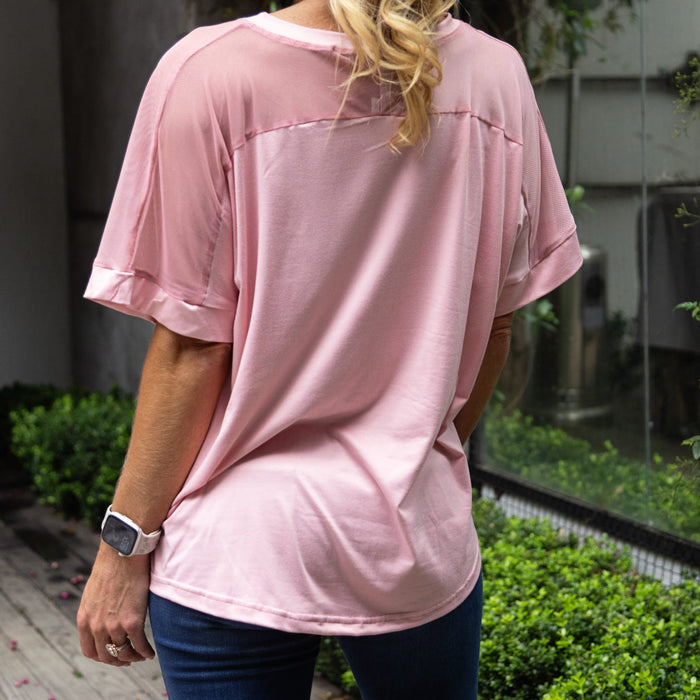 Sheer Glam Top 2.0 | Dusty Pink