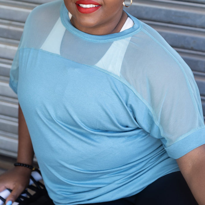 Sheer Glam Top 2.0 | Pale Blue