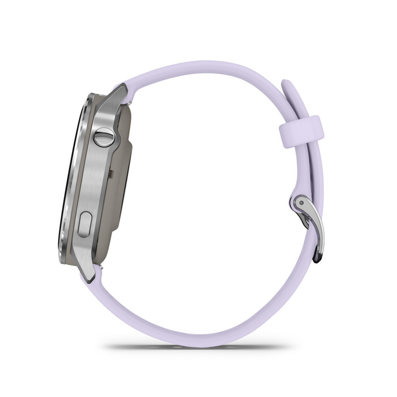 Garmin Venu 4 - 41mm Silver with Periwinkle Silicone Band