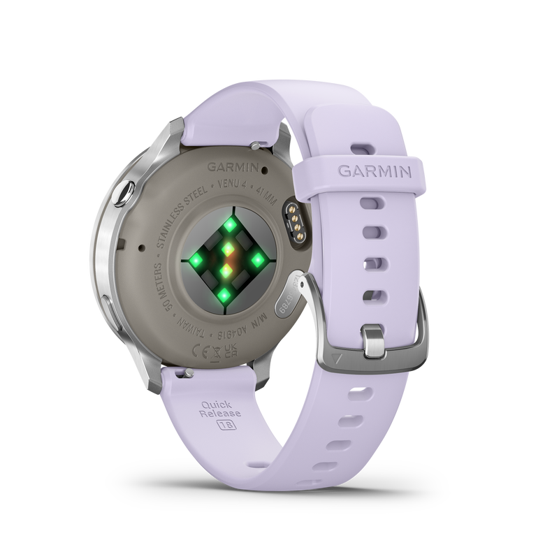Garmin Venu 4 - 41mm Silver with Periwinkle Silicone Band