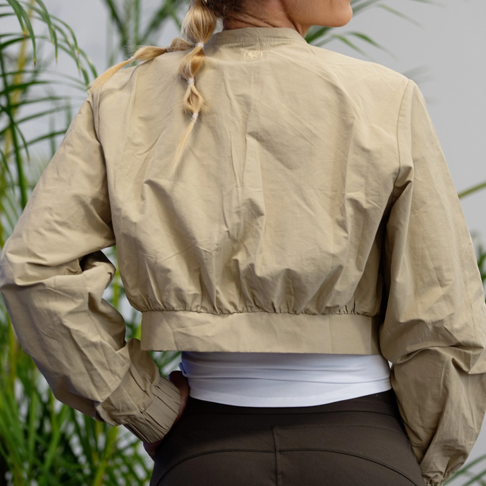 Curve Crop Jacket | Tan